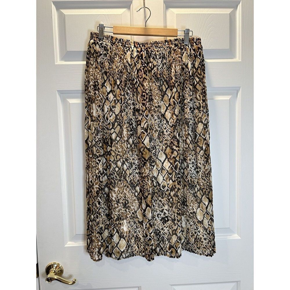 Alfred Dunner Skirt Size 16 Long Boho Gypsy Hippy Elastic Animal Magnetis Bohemi